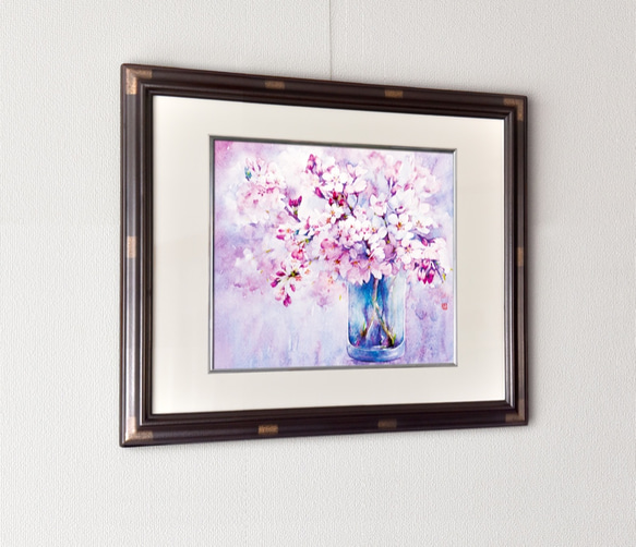【春の便り】透明水彩　ジークレー・オリジナル版画　F3サイズ〜 4枚目の画像
