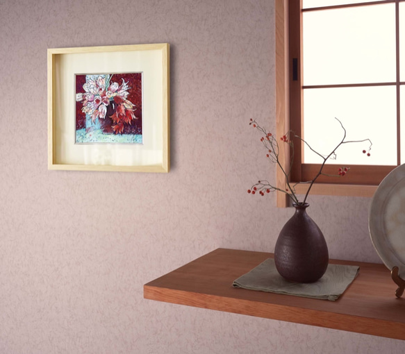 【堂々と咲き誇る】不透明水彩　ジークレー・オリジナル版画 180×180ｍｍサイズ〜 7枚目の画像