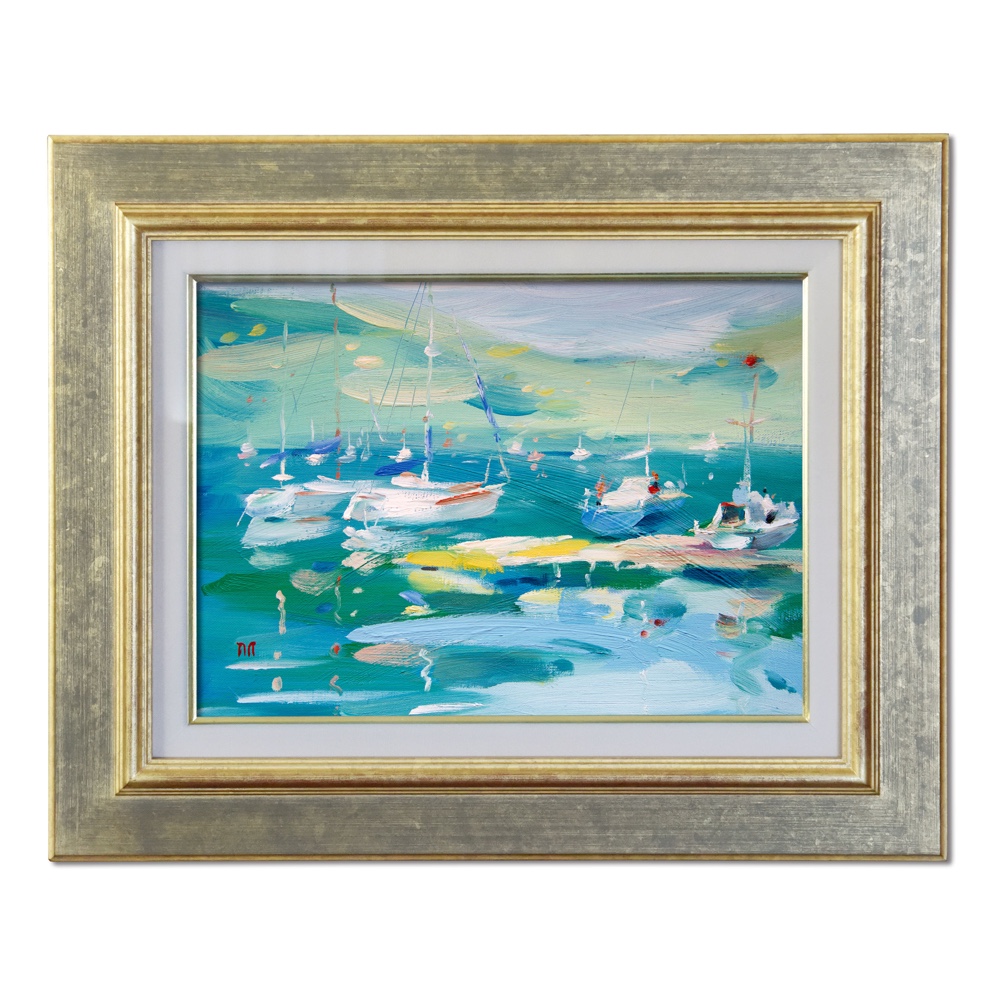 憩い-3】油絵原画 F4サイズ 一点物 豪華プレゼント付き 絵画