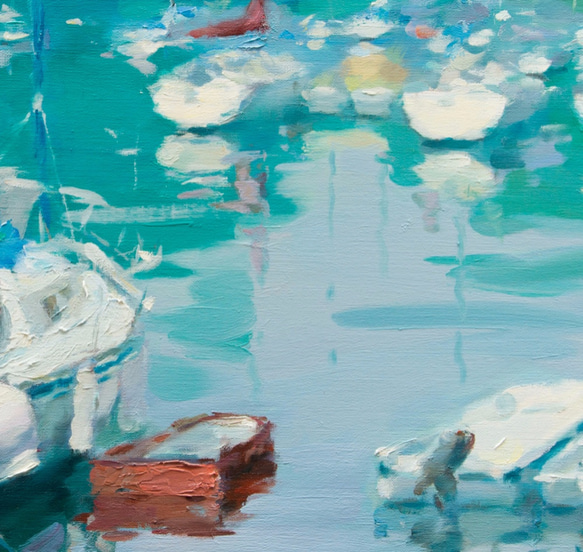 【水・舟・情】油絵　ジークレー・オリジナル版画　P3サイズ〜 3枚目の画像