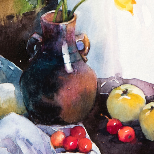 春の舞」水彩原画 F2サイズ一点物 額縁付き・豪華プレゼント付き 絵画