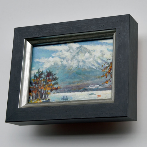 雲中富士」ミニ油絵原画 額付き・特典付き ギフト対応 絵画 jacc_net