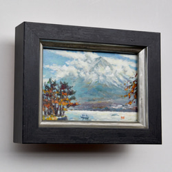 「雲中富士」ミニ油絵原画　額付き・特典付き 4枚目の画像