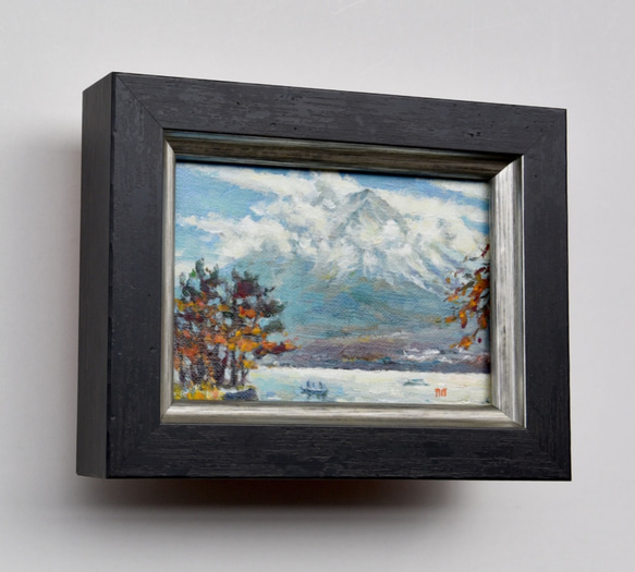 「雲中富士」ミニ油絵原画　額付き・特典付き 4枚目の画像