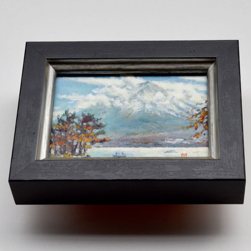 油絵原画 雲中富士」ミニ油絵原画 額付き・特典付き ギフト対応 絵画 jacc_net