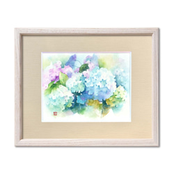 売却済】水彩画絵画原画『赤と紫の花』