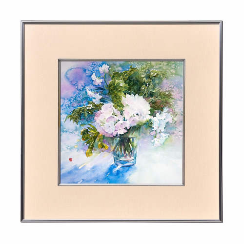 荷を花に変えて　　絵画原画 荷を花に変えて　　絵画原画