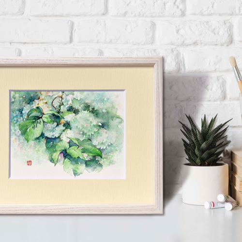 雨・薰る-1】水彩原画 一点物 額縁付き 特典付き 絵画 jacc_net