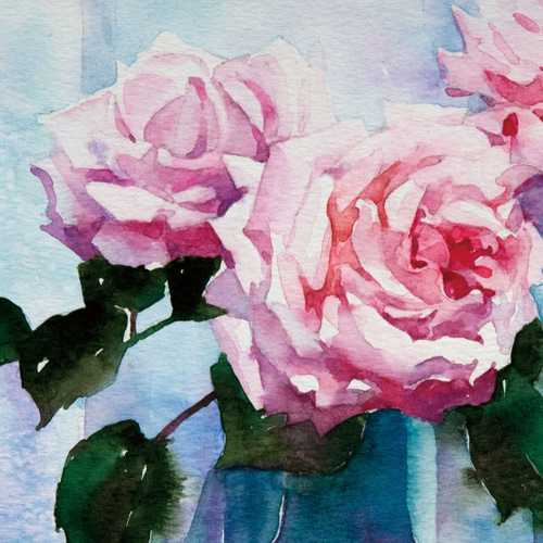 風の花嫁」水彩原画 一点物 額縁付き 豪華プレゼント付き 絵画