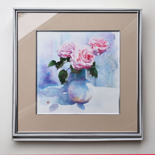風の花嫁」水彩原画 一点物 額縁付き 豪華プレゼント付き 絵画