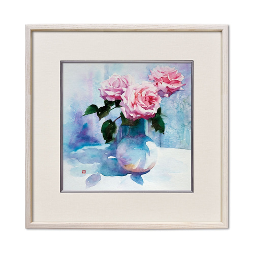 風の花嫁」水彩原画 一点物 額縁付き 豪華プレゼント付き 絵画