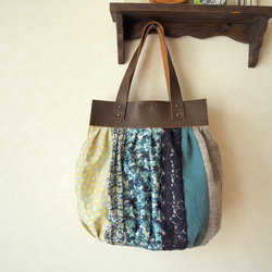 ミナペルホネン生地使用の 巾着つきトートバッグ トートバッグ Vanilla