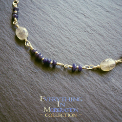 E I M Collection 半寶石專賣天然原礦石設計款天然原礦坦桑石/灰月光石純銀手鏈·可訂製 第1張的照片
