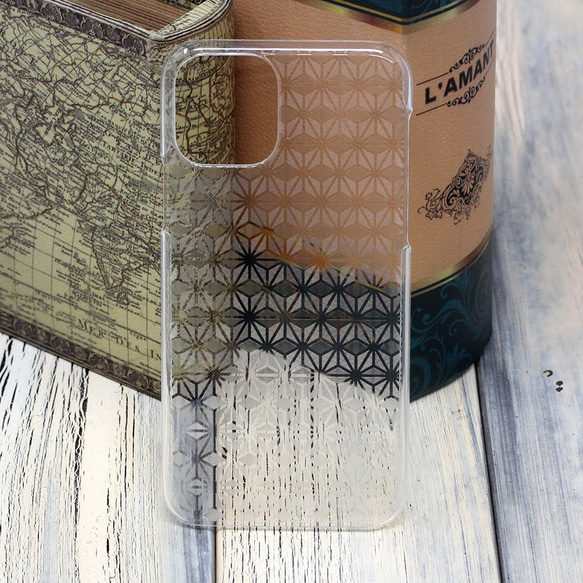 スマホケース 凸凹印刷 クリアケース パターン柄 凹凸柄ケース デコボコ A004L 6枚目の画像