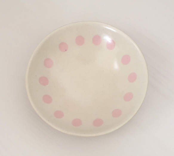 ドット柄豆皿【ピンク×ホワイト】 3枚目の画像