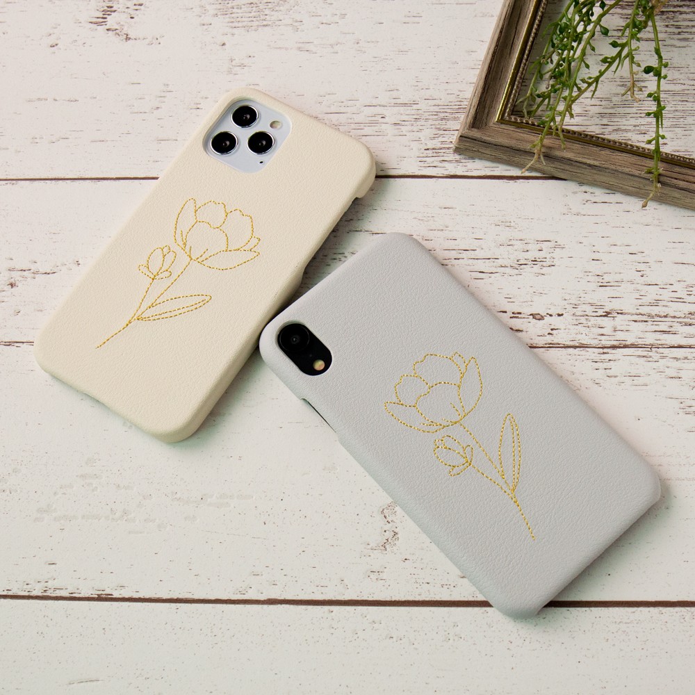 刺繍の花柄 iPhoneケース 再販)刺繍の花柄 iPhoneケース No.8 - YURURI0715'S GALLERY