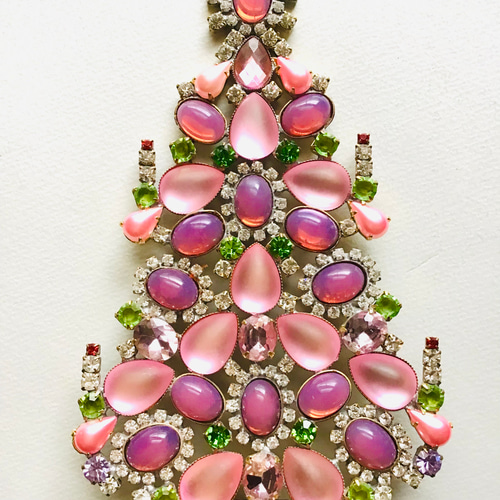 チェコガラスツリー（ピンク） 特価】ヴィンテージ＊特大チェコガラスツリー＊ピンク【Bijoux