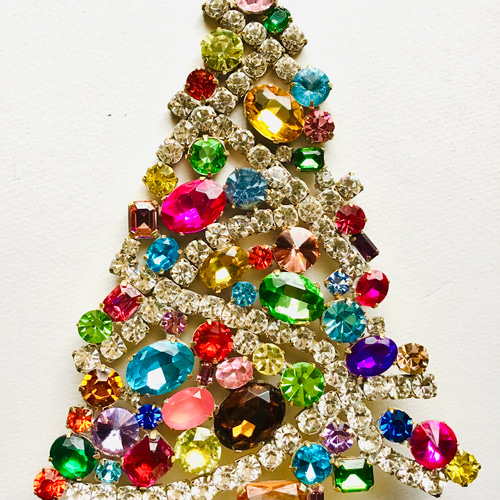 特大 チェコラインストーン クリスマスツリー チェコガラス ラインストーン クリスマスツリー / ヴィンテージ