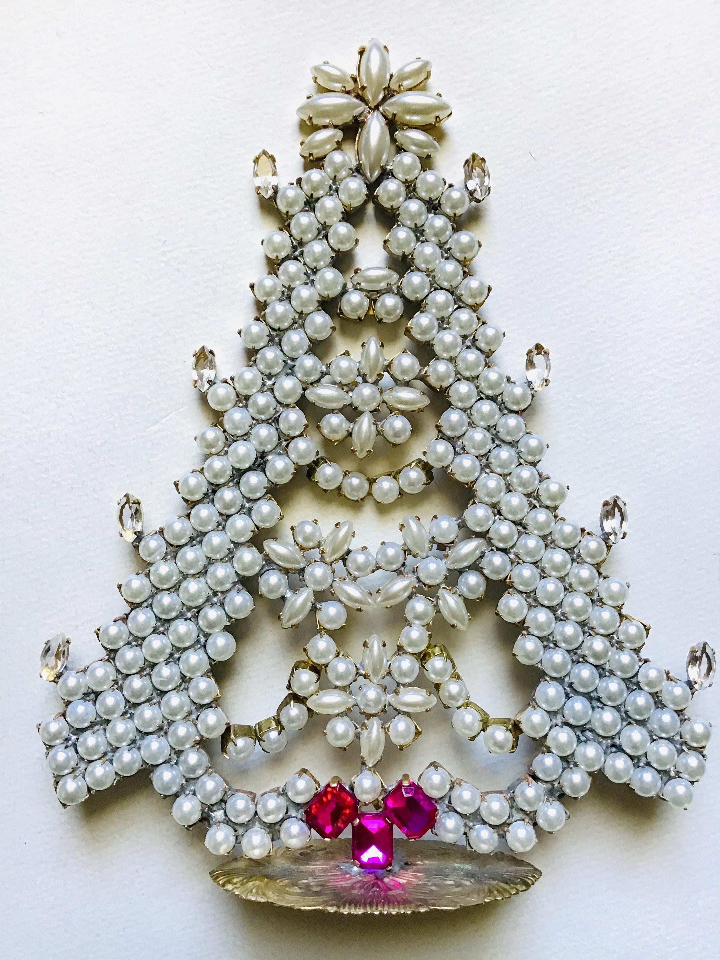 チェコガラス　ビンテージ　クリスマスツリー　ヴィンテージ　チェコ　ラインストーン 17,000円