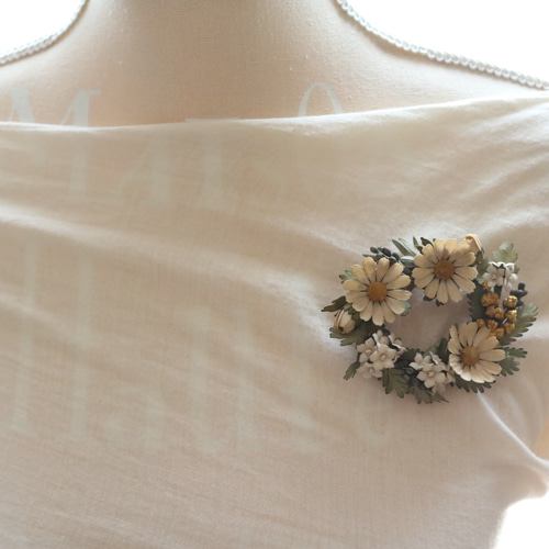 よ*☆様 アンティーク布花リース　手作り　手芸　巾80cm 布花 アンティーク色のリースブローチ ブローチ ao. 通販 10070372