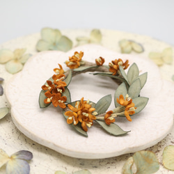 布花 金木犀リースブローチ ブローチ ao. 通販 10357479｜Creema
