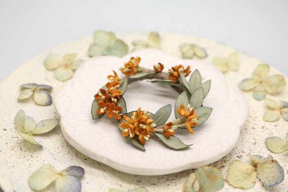 リースのブローチ パールリースブローチ ホワイト 贈り物に♪セレモニーに