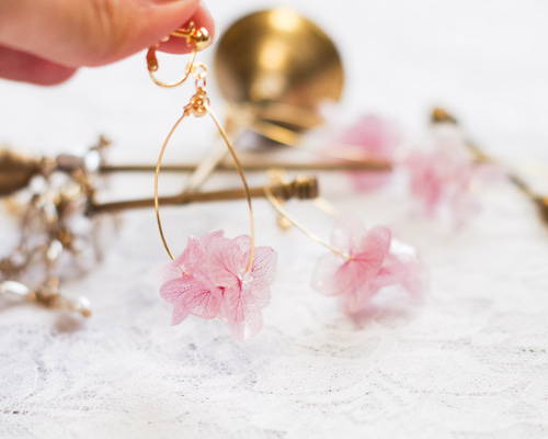 花脈レースクイーンの紫陽花ピアス/イヤリング~パープル~ イヤリング