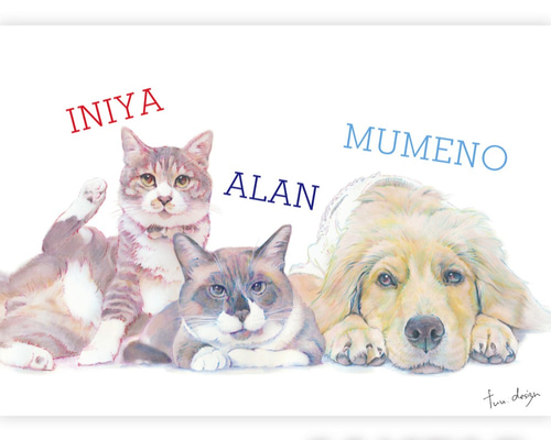 みてみてうちの子 ペットの似顔絵（犬・猫・うさぎ等）オーダー