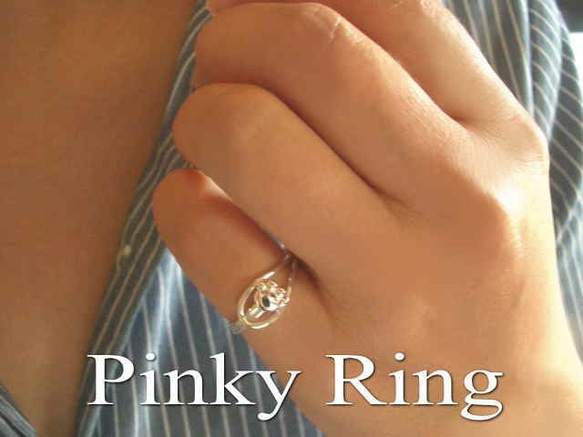 シルバー925 猫の足跡・ピンキーリング　「永遠」　ynt-5 2枚目の画像