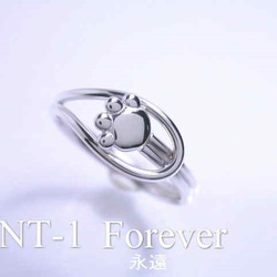 シルバー925 猫の足跡・ピンキーリング　「永遠」　ynt-5 3枚目の画像