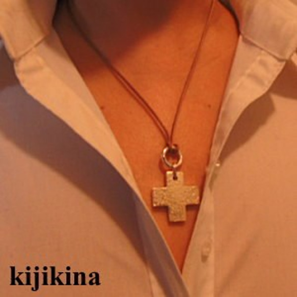 kijikina聖十字ペンダント　シルバー925＆皮ひも 4枚目の画像
