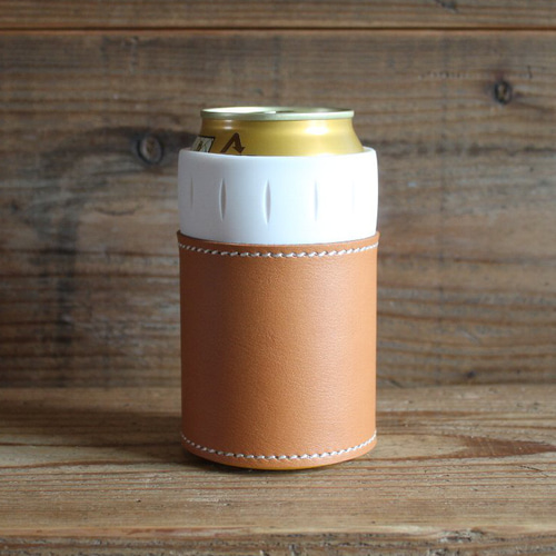 サーモス(THERMOS)保冷缶ホルダーレザーカバー（350ml）〔受注生産品 