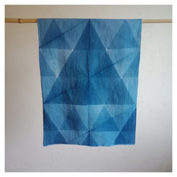 「やんとら」　藍染め　絞り　手ぬぐい　33×90cm　コットン100% 2枚目の画像