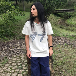 「DUB」　藍染め　丸首Tシャツ 4枚目の画像