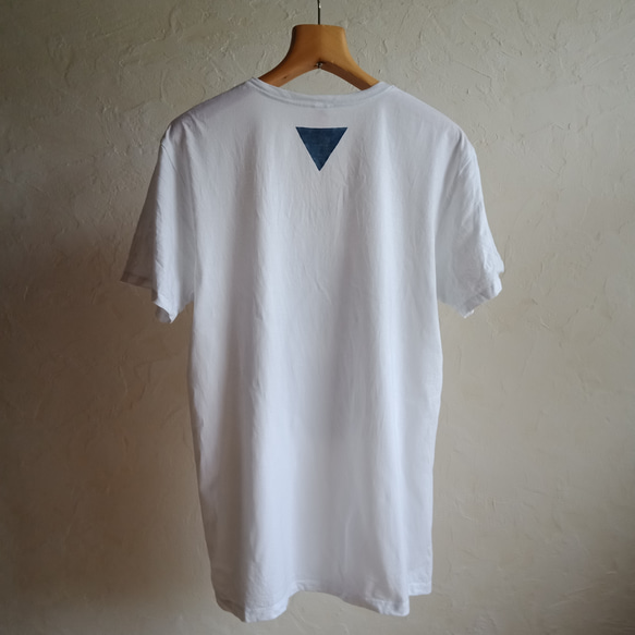 「三六九」　藍染め　UネックTシャツ 3枚目の画像