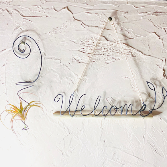 流木とワイヤーのwelcome sign♫ワイヤークラフト 5枚目の画像