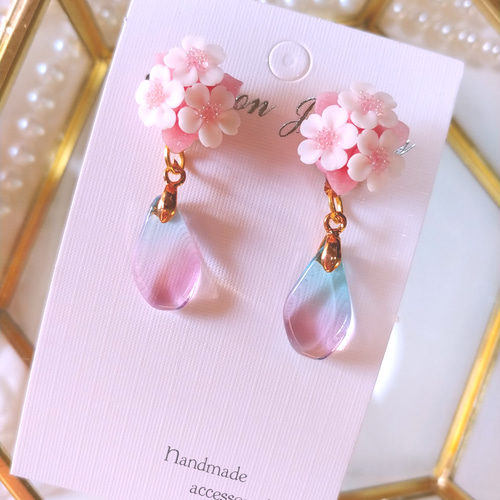 SALE】”桜満開”さくら ピアス♡お着物にも♡和風♡入学式/結婚式/和装 