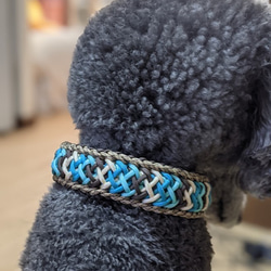 Mさまオーダー品　ターコイズブルーのお飾りチョーカー首輪　大型犬用　（内径４７cｍ） 6枚目の画像