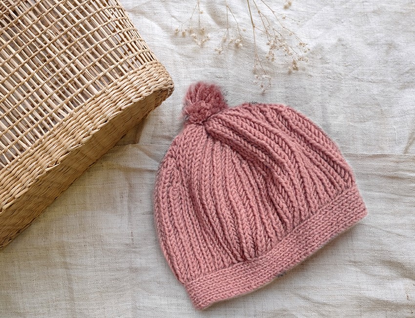 ニット帽 ami paris 袋付き ピンク