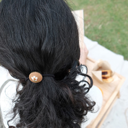 爽やかな刺繍ヘアゴム_小さいサイズ_2個（菊の花）(TYPE 2) 2枚目の画像