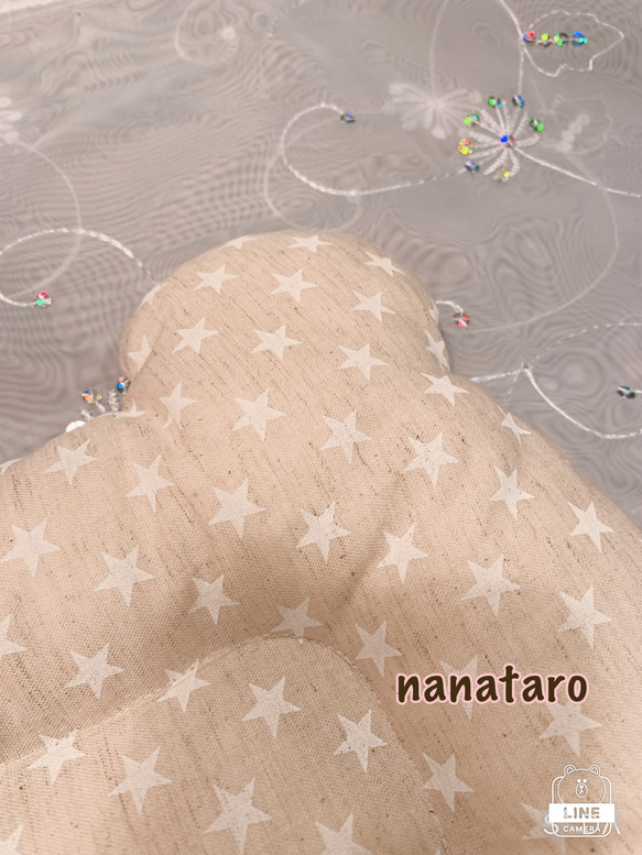 新作⭐︎くま枕⭐︎ナチュラルベージュ星柄⭐︎赤ちゃん枕⭐︎ベビー枕⭐︎出産祝い⭐︎男の子⭐︎女の子 2枚目の画像