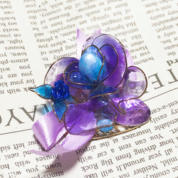 薔薇と蝶々のディップアート(青×紫) 2枚目の画像