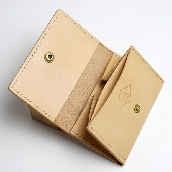 ミニマルウォレット 角が四角いタイプ 財布 ウォレット シンプル ミニマル ヌメ革 レザー コンパクト ミニ EDC 4枚目の画像