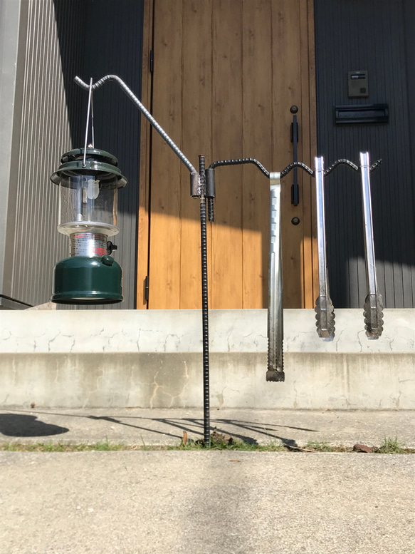 ランタンスタンド トングハンガー 異形鉄筋キャンプ道具 その他家具