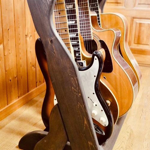 24時間以内に発送】手作り木工 木製ウクレレスタンド（ブラック