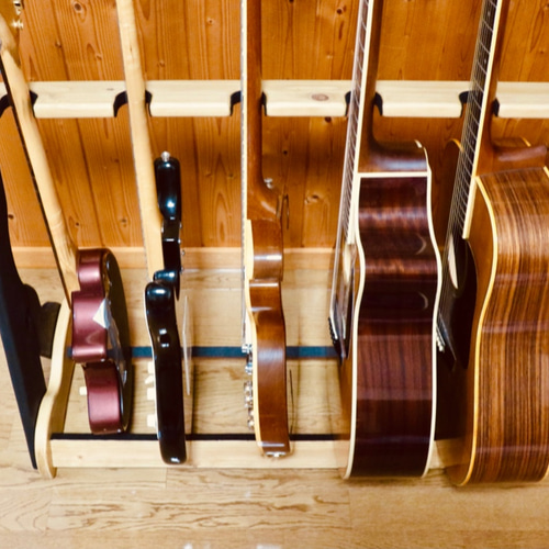 24時間以内に発送】手作り木工 木製ギタースタンド （ツートーン） 5  