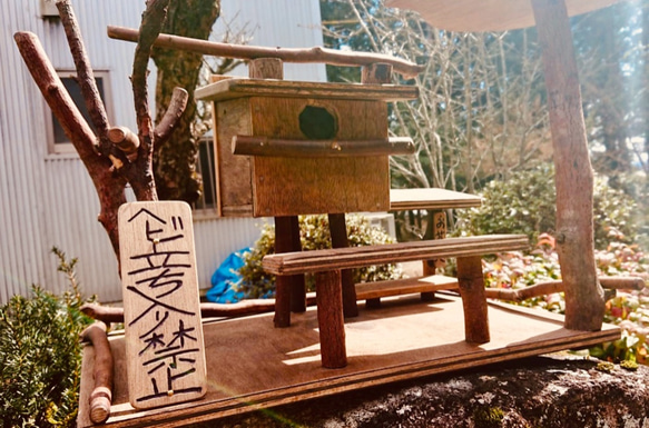 【24時間以内に発送】手作り木工　古材を使った鳥の巣箱　餌台　野鳥の観察　バードウォッチング 4枚目の画像