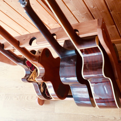 手作り木工　ギタースタンド （チーク） ５本掛け 4枚目の画像