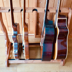 手作り木工　ギタースタンド （チーク） ５本掛け 5枚目の画像