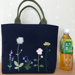 花刺繍　ミニバッグ 3枚目の画像